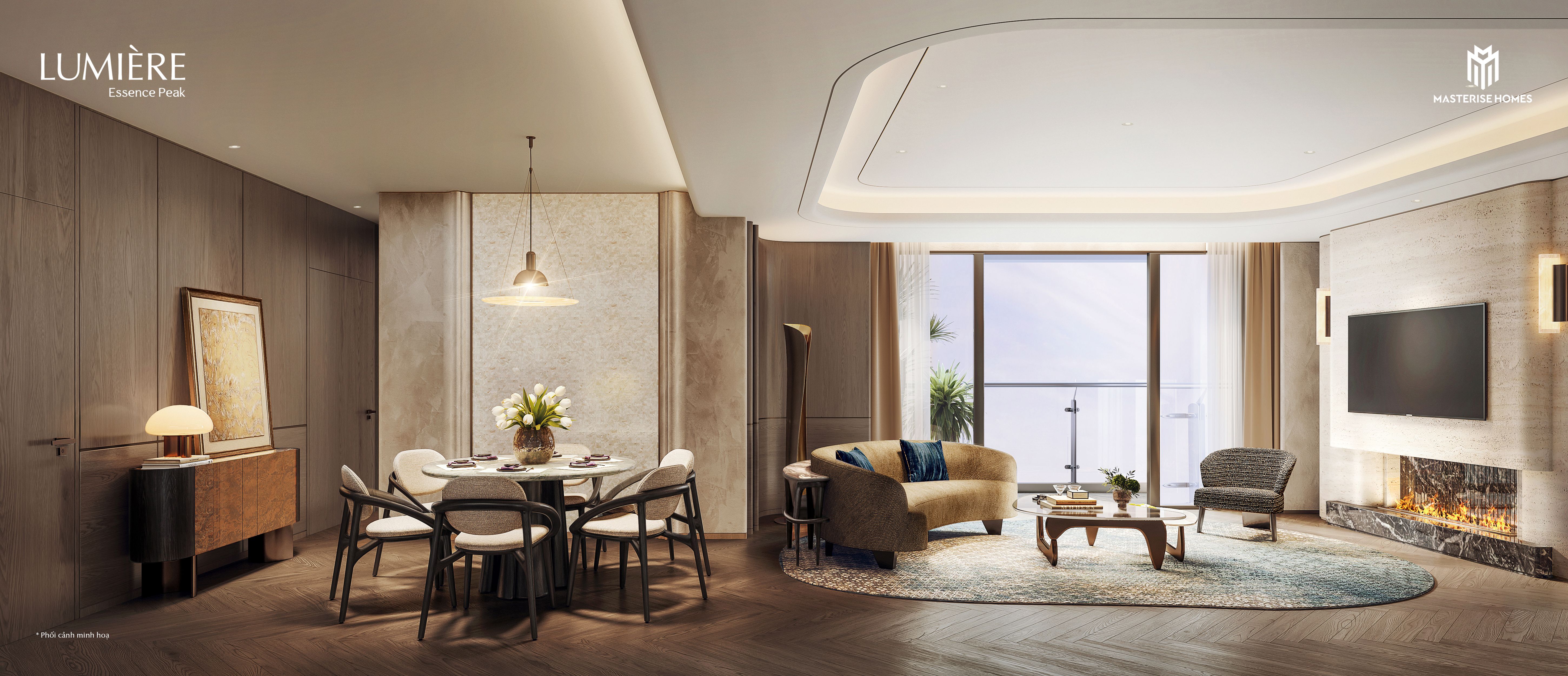 Cần bán chung cư 3PN/2WC ban công Đông Bắc tầng cao mặt kính LowE view sông Lumiere Essence Peak